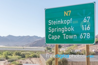 Sign On N7 Road In South Africa Stock Photo