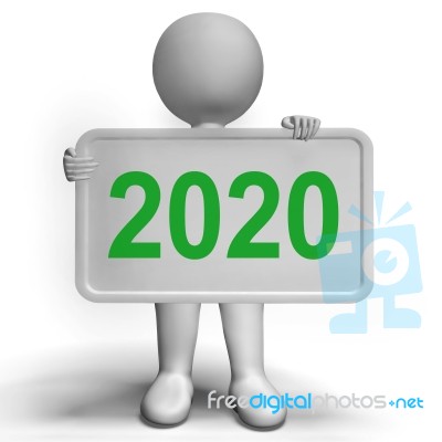 Sign Showing Year Two Thousand And Twenty Stock Image