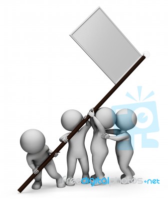 Sign Signpost Means Blank Signs And Copyspace 3d Rendering Stock Image