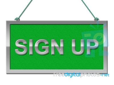 Sign Up Shows Admission Display And Apply Stock Image