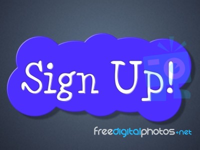 Sign Up Shows Apply Registration And Online Stock Image