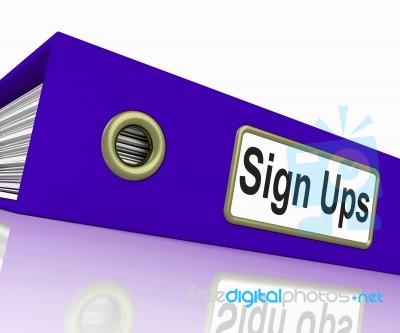 Sign Ups Shows Subscribe Business And Organized Stock Image