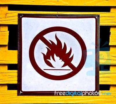 Sign Warning  Flammable Gas Hazard Stock Photo