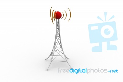 Signal Tower With Networking Stock Image