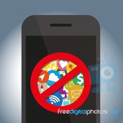 Signes Icon Do Not Use On Mobile Phone Stock Image