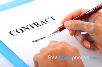 Signing Contract Stock Photo