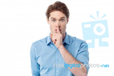 Silence Gesture, Shhhhh! Stock Photo