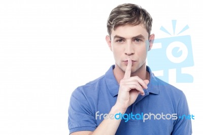 Silence Gesture, Shhhhh! Stock Photo