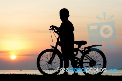 Silhouette Boy Stock Photo