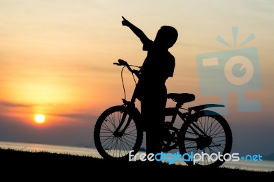 Silhouette Boy Stock Photo