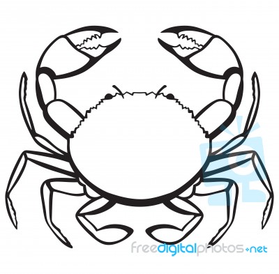 Silhouette Crab Stock Image