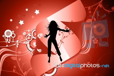 Silhouette Dancer Stock Image