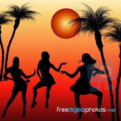 Silhouette dancing female Stock Image