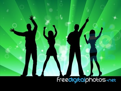 Silhouette Disco Represents Music Profile And Outline Stock Image