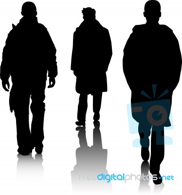 Silhouette Fashion Men Stock Image