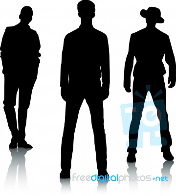 Silhouette Fashion Men Stock Image