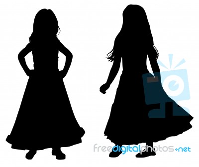 Silhouette Friends Stock Image