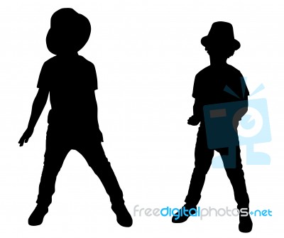 Silhouette Friends Stock Image