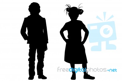 Silhouette Friends Stock Image