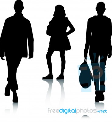 Silhouette Girls Stock Image