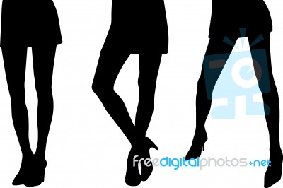 Silhouette Girls Leg Stock Image