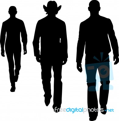 Silhouette guys Stock Image