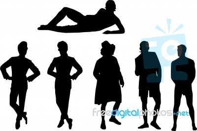 Silhouette guys Stock Image