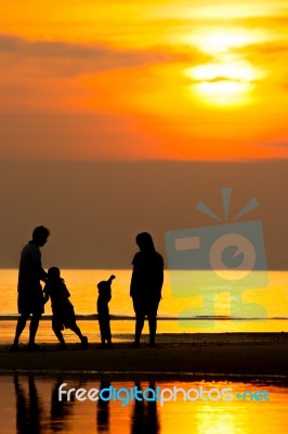 Silhouette Life Stock Photo