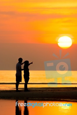 Silhouette Life Stock Photo