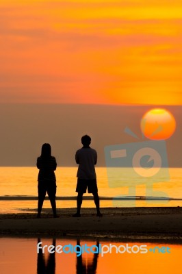 Silhouette Life Stock Photo