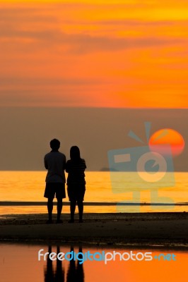 Silhouette Life Stock Photo