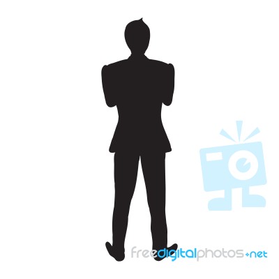 Silhouette Of Businessman Back View Standing Stock Image