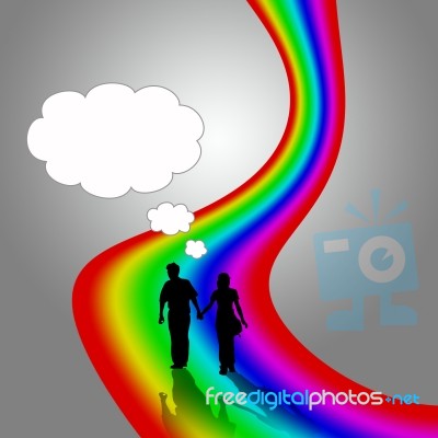 Silhouette Of Couple Stock Image