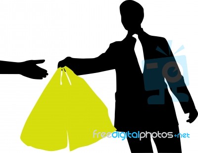 Silhouette Shopping Man Stock Image