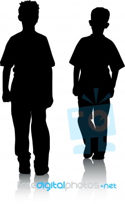 Silhouette Teenager Stock Image