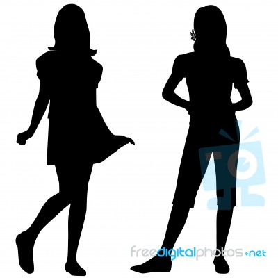 Silhouette Teenager Stock Image