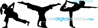 Silhouette Yoga Stock Image