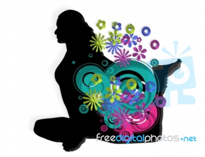 Silhouette Yoga Stock Image