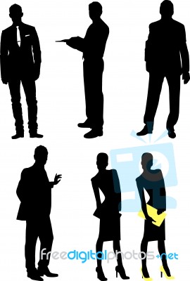 Silhouettes Business people Stock Image