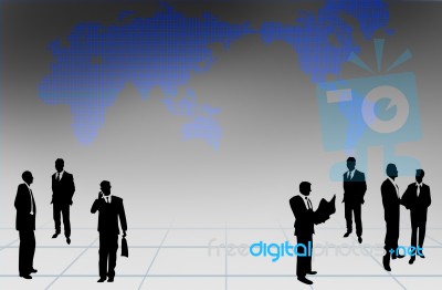 Silhouettes Of Business People Stock Image