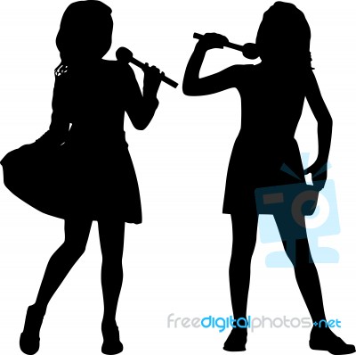 Silhouettes Of Kids Stock Image