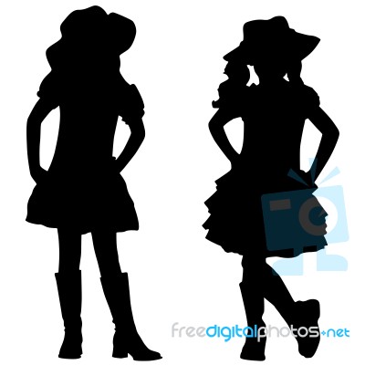 Silhouettes Of Kids Stock Image