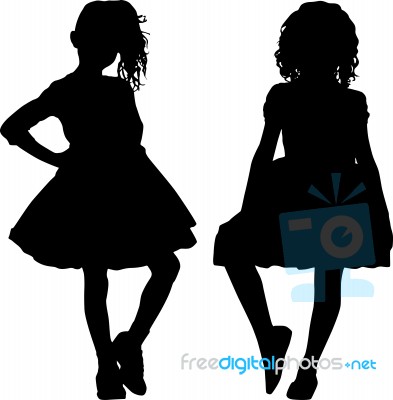 Silhouettes Of Teen Stock Image