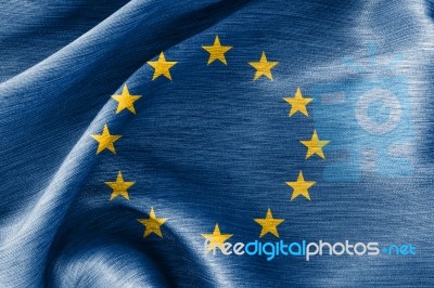 Silk Cotton Flag Of European Union Stock Photo