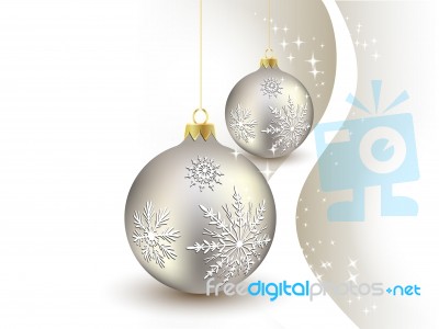 Silver Christmas Baubles Stock Image