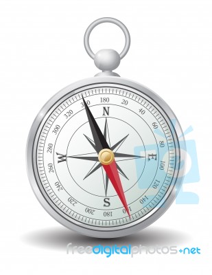 Silver Compass  Stock Image