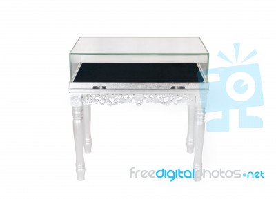 Silver Display Table Stock Photo