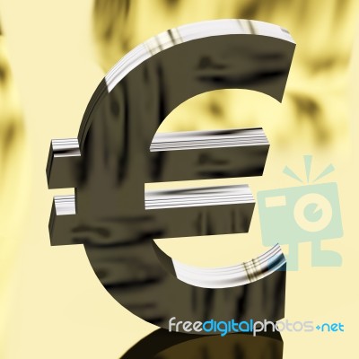 Silver Euro Sign Stock Image