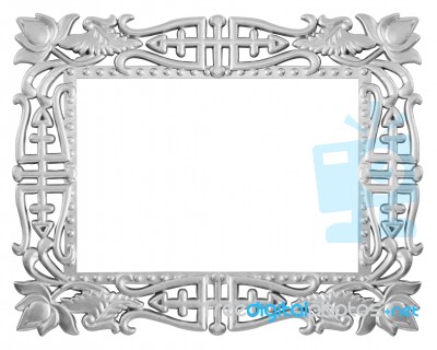 Silver Frame Stock Photo