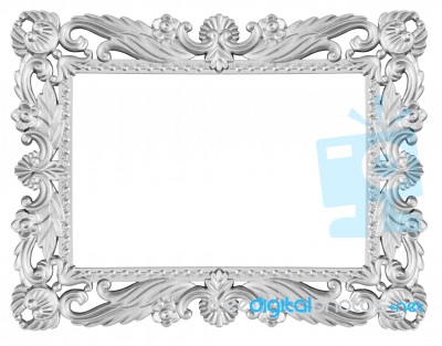 Silver Frame Stock Photo